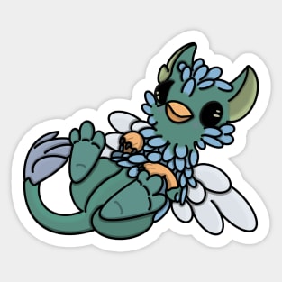 Cute Green and Blue Griffon Baby Sticker